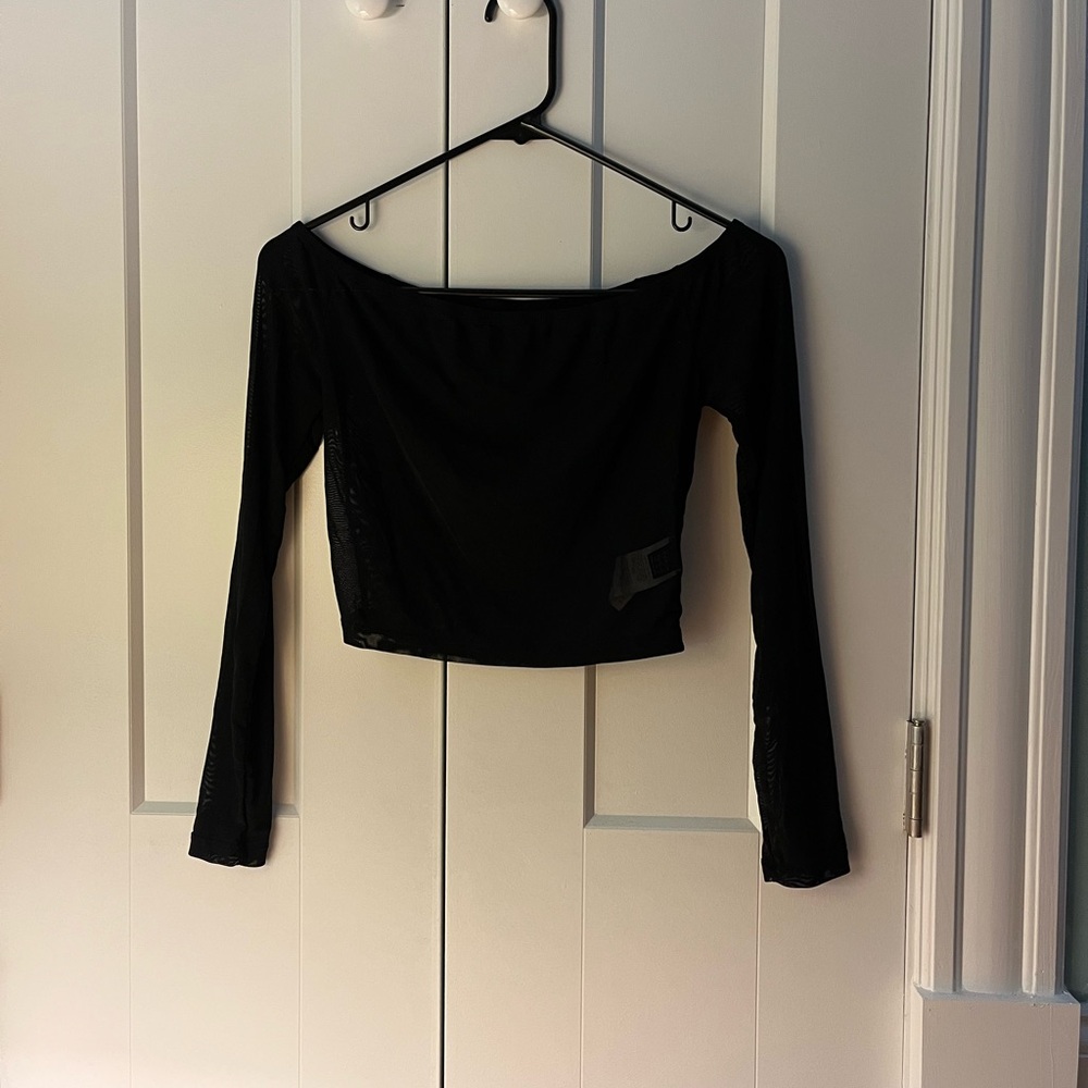 Sheer Black Off-Shoulder Top